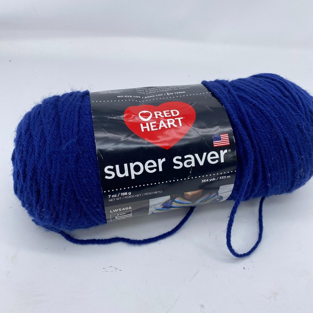 Red Heart Super Saver Yarn 4 Ply Acrylic Soft Navy Marine 364 Yds E300 0387